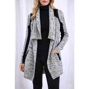 Line the Label‎ Leather Trim Cardigan - XS